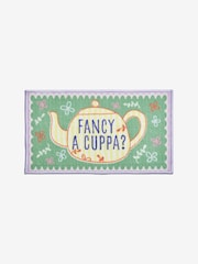 Sage Green Washable Fancy A Cuppa Doormat - Image 2 of 3