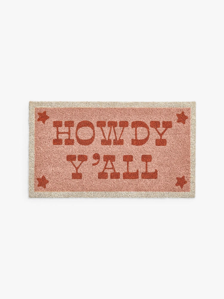 Natural Howdy Slogan Coir Doormats - Image 2 of 4