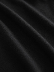 Negro - Short Sleeve Crew Neck T-Shirt With Frill Edge Detail - Imagen 7 de 7