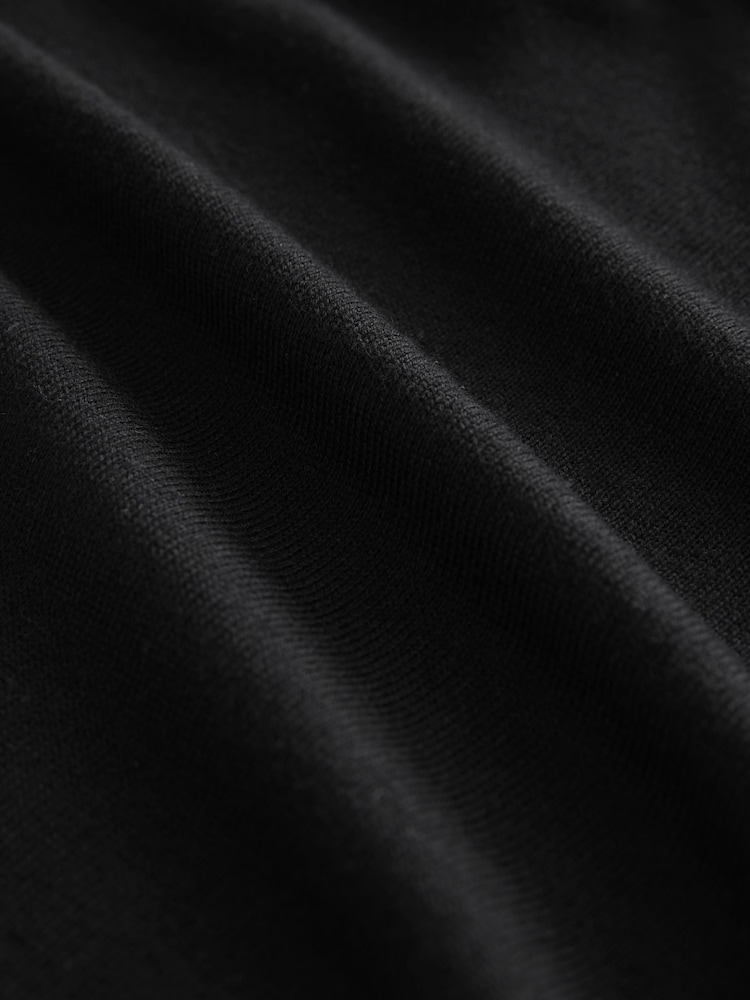 Negro - Short Sleeve Crew Neck T-Shirt With Frill Edge Detail - Imagen 7 de 7