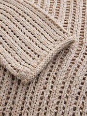 Gold Champagne Stitchy Off The Shoulder Flare Sleeve Jumper - Image 6 of 7