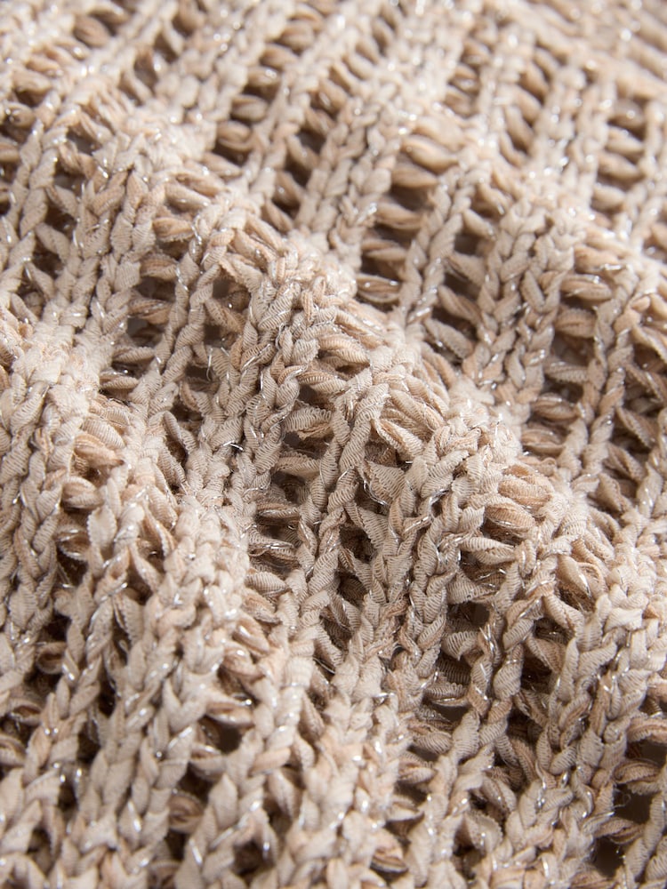 Gold Champagne Stitchy Off The Shoulder Flare Sleeve Jumper - Image 7 of 7
