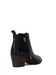 Dune London Black Regular Fit Paicing Side Zip Ankle Boots - Image 4 of 6
