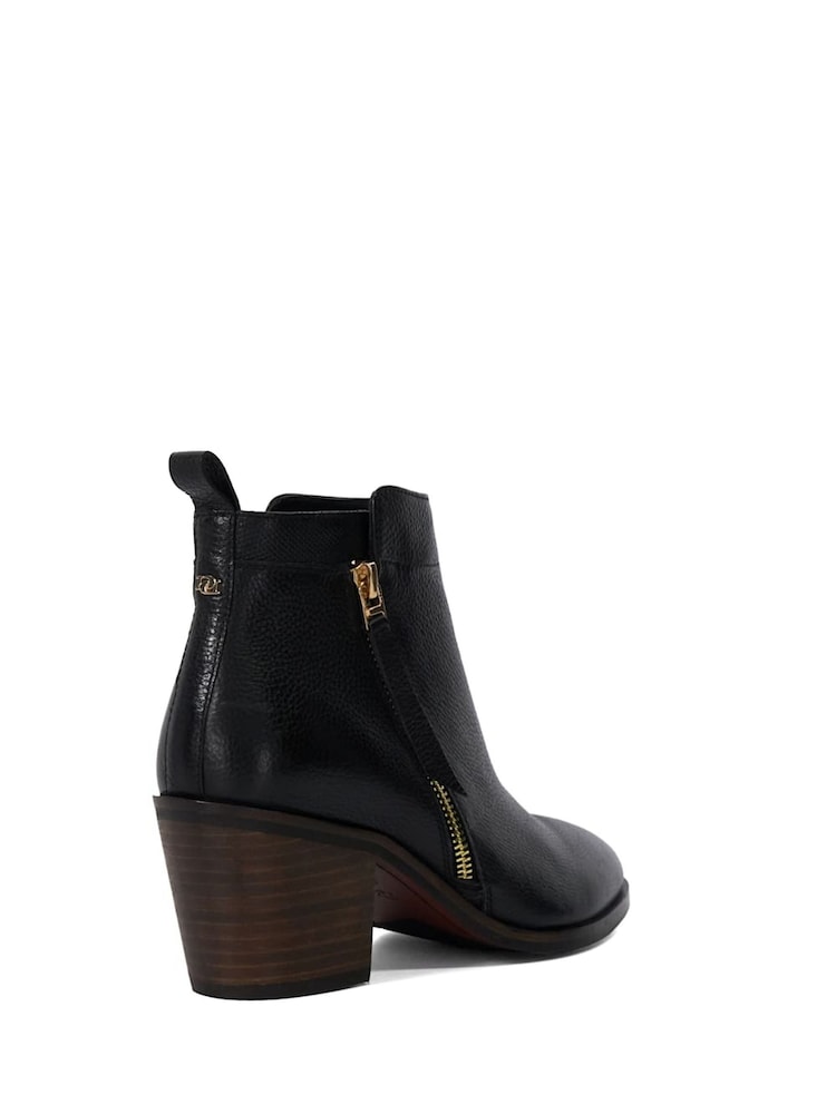 Dune London Black Regular Fit Paicing Side Zip Ankle Boots - Image 4 of 6