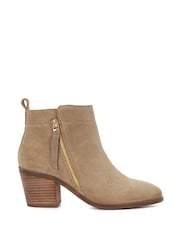 Dune London Brown Regular Fit Paicing Side Zip Ankle Boots - Image 2 of 6