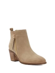 Dune London Brown Regular Fit Paicing Side Zip Ankle Boots - Image 3 of 6