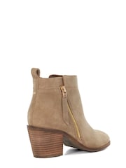 Dune London Brown Regular Fit Paicing Side Zip Ankle Boots - Image 4 of 6