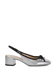 Dune London Silver Classy Slingback with Front Bow - Image 2 of 6
