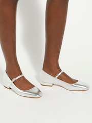 Dune London Silver Habbs Buckle Mary Jane Shoes - Image 1 of 6