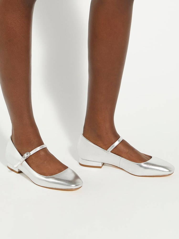 Dune London Silver Habbs Buckle Mary Jane Shoes - Image 1 of 6