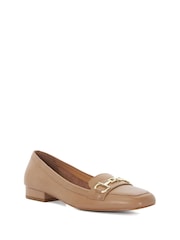 Dune London Brown Graice Low Block Square Toe Loafers - Image 4 of 7