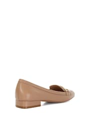 Dune London Brown Graice Low Block Square Toe Loafers - Image 5 of 7