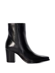 Dune London Black Paxten Smart Western Ankle Boots - Image 2 of 6