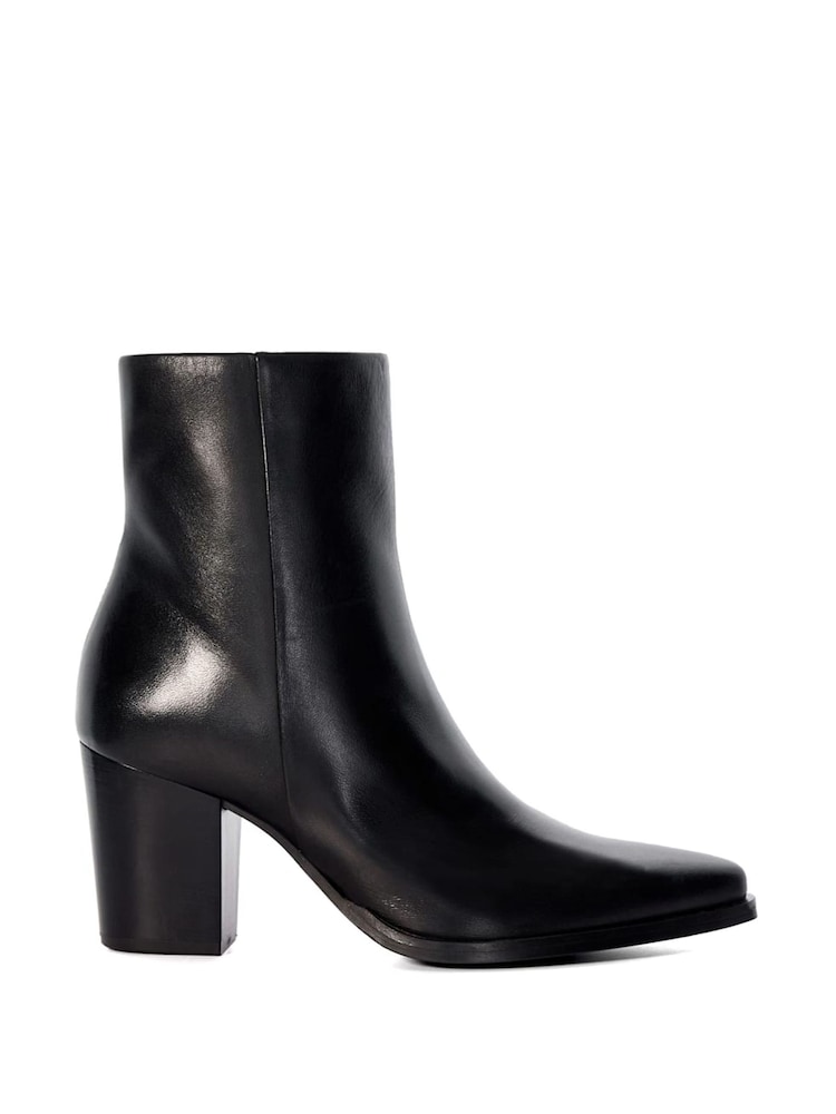 Dune London Black Paxten Smart Western Ankle Boots - Image 2 of 6