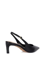 Dune London Black Celinna Set Back Kitten Slingback Shoes - Image 3 of 6