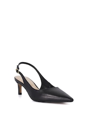 Dune London Black Celinna Set Back Kitten Slingback Shoes - Image 4 of 6