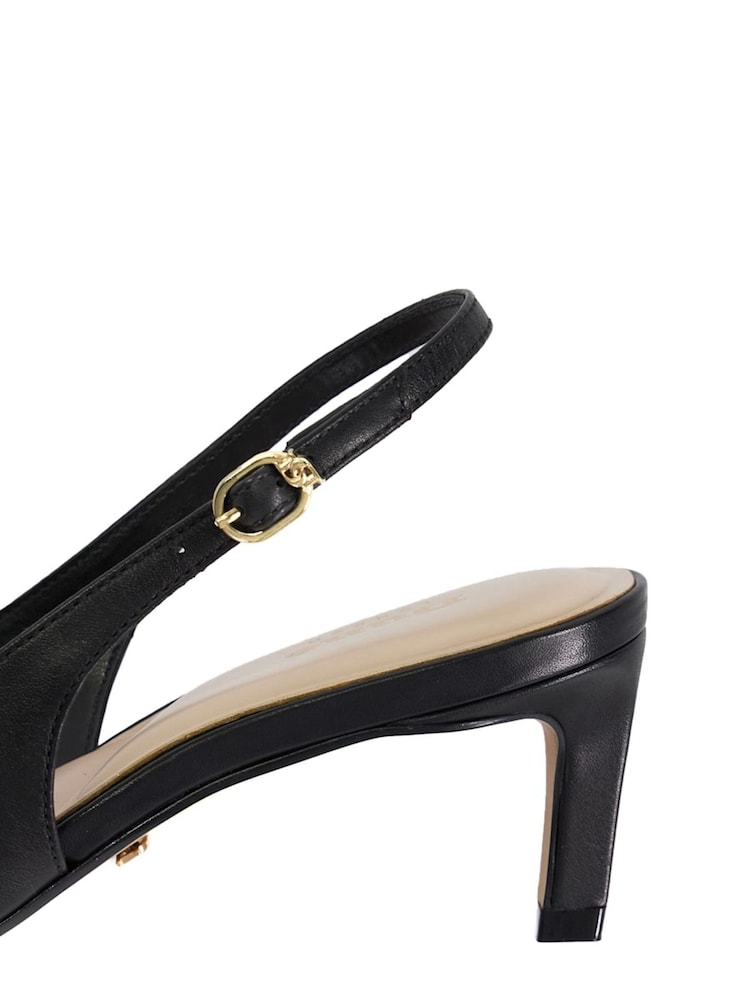Dune London Black Celinna Set Back Kitten Slingback Shoes - Image 6 of 6
