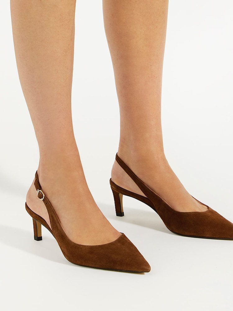 rjava - Dune London Celinna Set Back Kitten Slingback čevlji - Slika 1 iz 6 rjava - Dune London Celinna Set Back Kitten Slingback čevlji - Slika 1 iz 6
