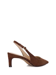 Dune London Brown Celinna Set Back Kitten Slingback Shoes - Image 4 of 6