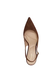 Dune London Brown Celinna Set Back Kitten Slingback Shoes - Image 5 of 6