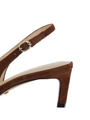 Dune London Brown Celinna Set Back Kitten Slingback Shoes - Image 6 of 6