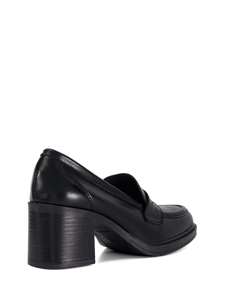 Dune London Black Grateful Heeled Penny Loafers - Image 3 of 6