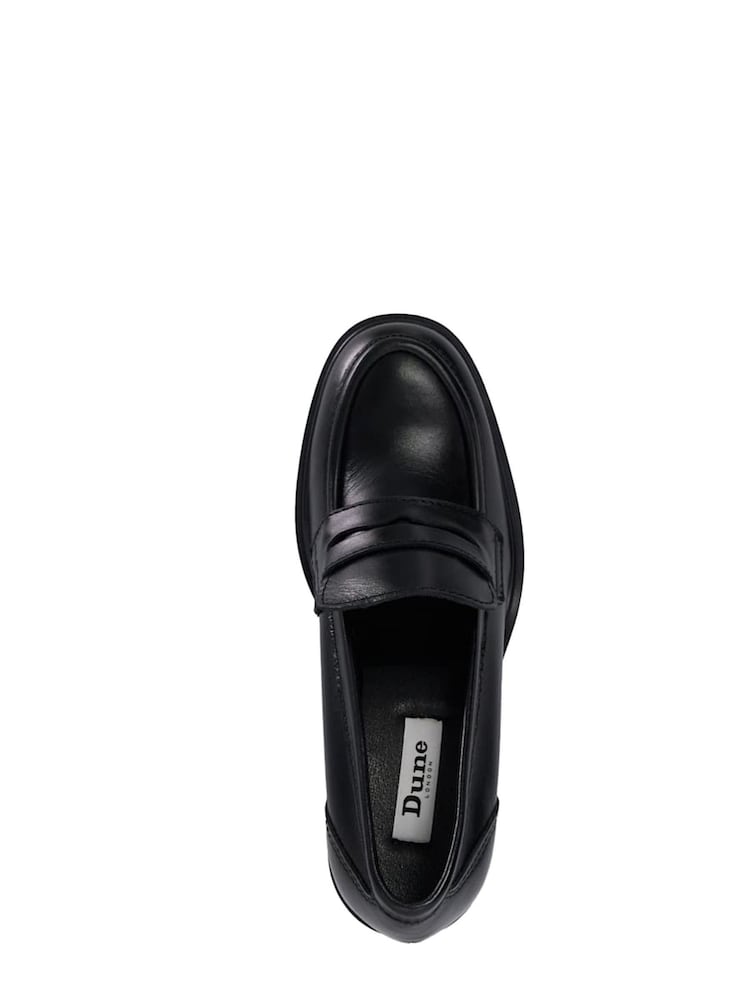 Dune London Black Grateful Heeled Penny Loafers - Image 5 of 6