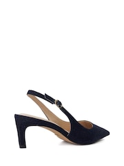 Dune London Blue Celinna Set Back Kitten Slingback Shoes - Image 4 of 6