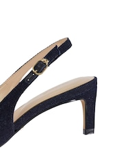 Dune London Blue Celinna Set Back Kitten Slingback Shoes - Image 6 of 6