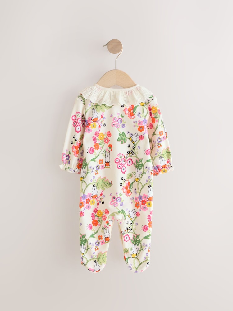 Ecru White Cath Kidston Miffy Baby 100% Cotton Sleepsuit - Image 2 of 4