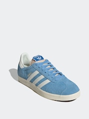 adidas Originals Light Blue Gazelle Trainers - Image 3 of 9