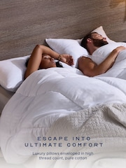 Snuggledown Snuggledown Luxuriously Cotton Medium Support Back Sleeper Pillows Pack Of 2 - Image 2 of 9