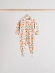 Rosa/Ecru - Cath Kidston Floral Baby 100% Cotton Sleepsuits 3 Pack - Bild 6 von 11