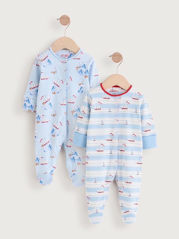 Marine-Look in Blau/Weiß - Cath Kidston – Schlafanzüge für Babys aus 100 % Baumwolle im 2er-Pack - Bild 1 von 10