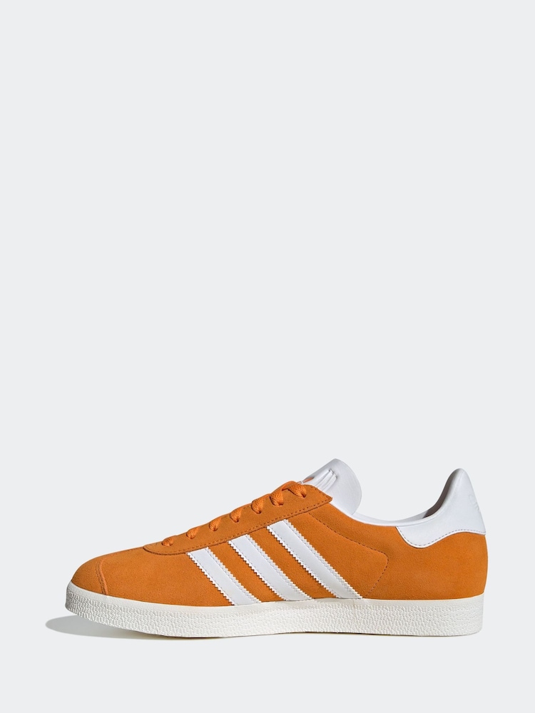 adidas Originals Orange/White Gazelle Trainers - Image 2 of 9
