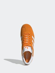 adidas Originals Orange/White Gazelle Trainers - Image 6 of 9