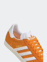 adidas Originals Orange/White Gazelle Trainers - Image 8 of 9