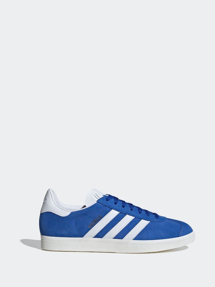 adidas Originals Blue/White Gazelle Trainers - Image 1 of 9