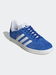 adidas Originals Blue/White Gazelle Trainers - Image 3 of 9
