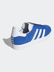 adidas Originals Blue/White Gazelle Trainers - Image 4 of 9