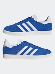 adidas Originals Blue/White Gazelle Trainers - Image 5 of 9
