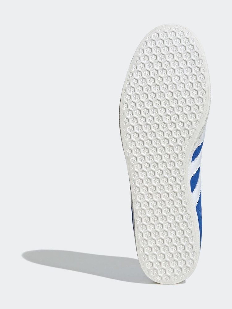 adidas Originals Blue/White Gazelle Trainers - Image 6 of 9