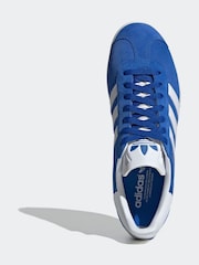 adidas Originals Blue/White Gazelle Trainers - Image 7 of 9