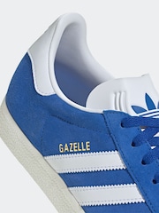 adidas Originals Blue/White Gazelle Trainers - Image 8 of 9