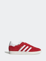 adidas Originals Red/White Gazelle Trainers - Image 1 of 8