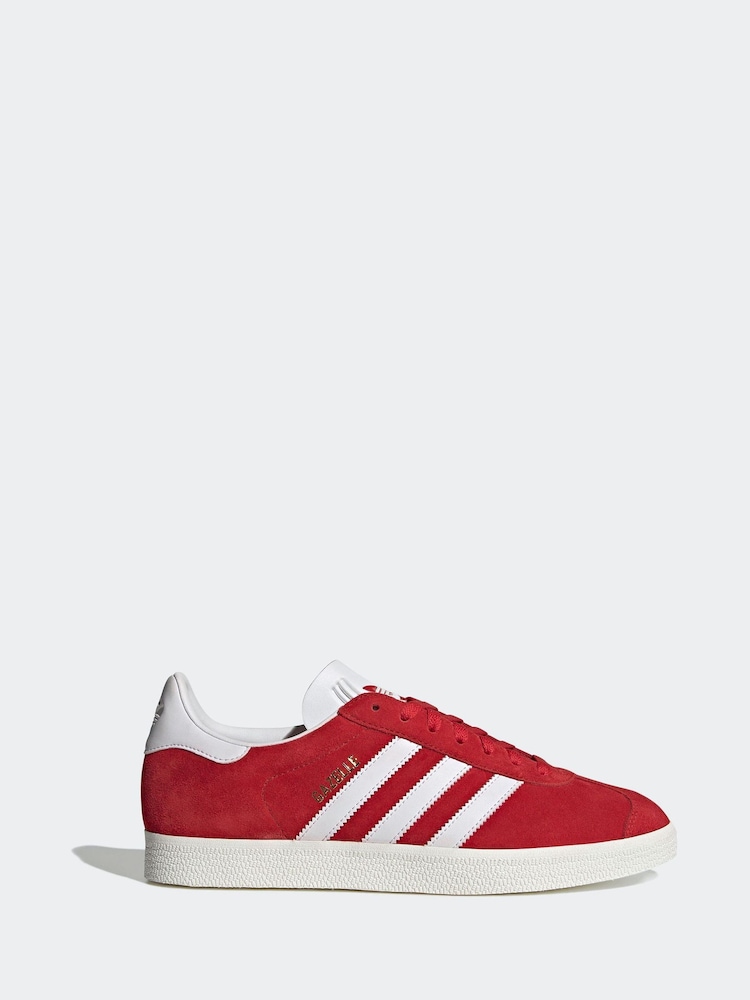 adidas Originals Red/White Gazelle Trainers - Image 1 of 8