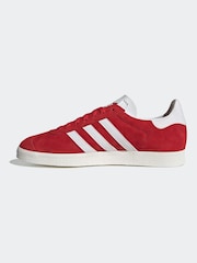 adidas Originals Red/White Gazelle Trainers - Image 2 of 8