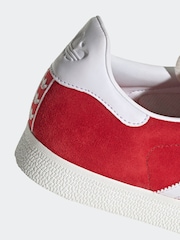 adidas Originals Red/White Gazelle Trainers - Image 3 of 8