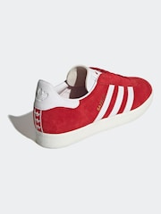 adidas Originals Red/White Gazelle Trainers - Image 4 of 8