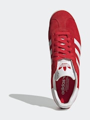 adidas Originals Red/White Gazelle Trainers - Image 6 of 8